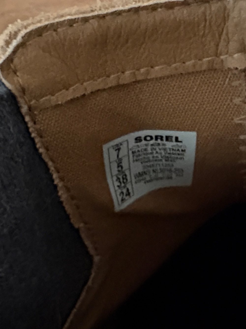 Sorel Emilie III waterproof Tan Suede Chelsea Ankle Boots with Gray Panels - Picture 6 of 7